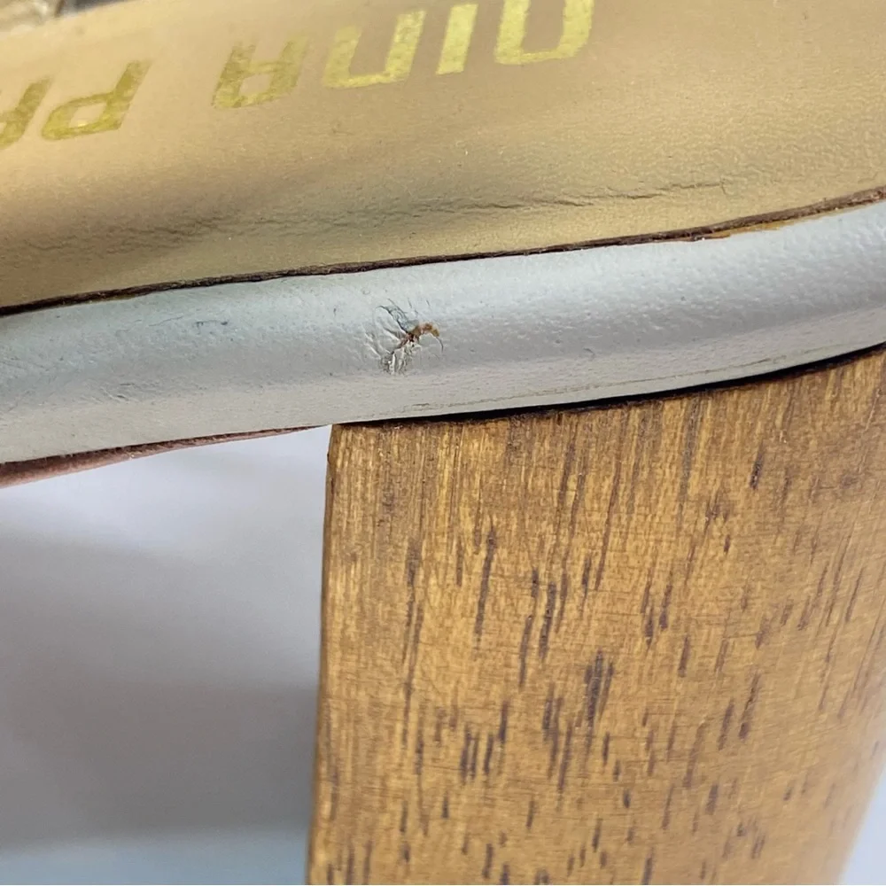 Anthropologie Nina Payne 8.5 9 Slingback Sandal Lina Heels Blue Leather EU 39 - Picture 11 of 11